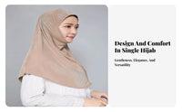 Malaysia Prayer Hijab, Crystal Linen Scarf, Elegant Turban, Crystal Bead Decor