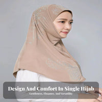 Malaysia Prayer Hijab, Crystal Linen Scarf, Elegant Turban, Crystal Bead Decor