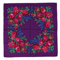 Floral Ethnic Headscarf, Russian Print, Women's Warm Dustproof Scarf