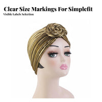 Shiny Crinkle Turban Hat, Floral Top, Ethnic Design, Adult