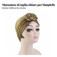 Shiny Crinkle Turban Hat, Floral Top, Ethnic Design, Adult