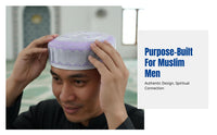 Muslim Men's Prayer Cap, Embroidered Round Dome, Fine Features, Ethnic Design