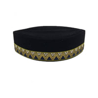 Ethnic Malaysian Boat Hat, Embroidered Muslim Prayer Cap for Men, Event, Wedding, Foldable, Multicolor