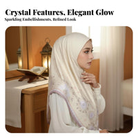 Stylish Turban, Soft Brim Headscarf, Crystal Accent, Prayer, Middle Eastern Design