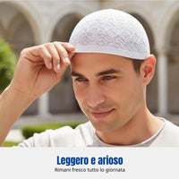 Arab Style Knitted Kufi Cap for Men, Lightweight Breathable Multi-Color