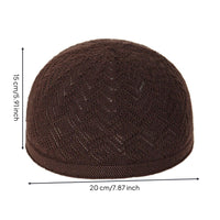 Thin Knit Kufi Cap, Breathable, Adjustable, Muslim Prayer Hat