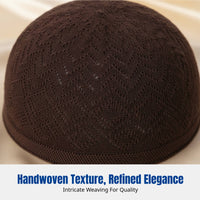 Thin Knit Kufi Cap, Breathable, Adjustable, Muslim Prayer Hat