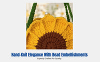 Crochet Yarn Bag, Handmade Floral Small Shoulder Purse, Soft Knit, 2025
