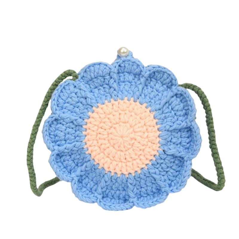 Handmade Crochet Small Bag, Floral Yarn Purse, Sweet crisp design, 2025 Trend