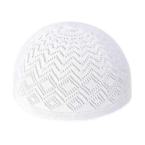 Breathable Thin Kufi Cap, Knitted Muslim Prayer Hat for Men, Mesh Design