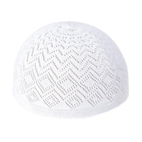 Breathable Thin Kufi Cap, Knitted Muslim Prayer Hat for Men, Mesh Design