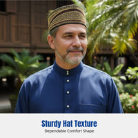 Malaysia Oval Mesh Cap, Ethnic Embroidered, Breathable Summer Hat