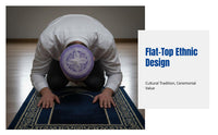 Muslim Prayer Cap, Flat Top Hui Hat for Men, Ethnic Embroidered Design, Traditional Islamic Headwear