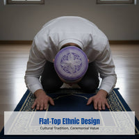 Muslim Prayer Cap, Flat Top Hui Hat for Men, Ethnic Embroidered Design, Traditional Islamic Headwear