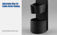 Water Bottle Holder Compatible with Bogg Bag, Side Organizer, Black Oxford, Strap Attachment, Travel Use
