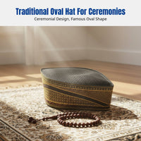 Malaysia Oval Mesh Cap, Ethnic Embroidered, Breathable Summer Hat