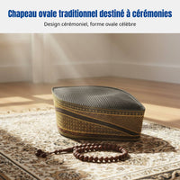 Malaysia Oval Mesh Cap, Ethnic Embroidered, Breathable Summer Hat