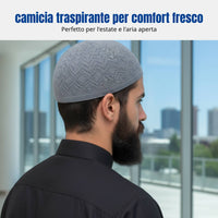 Muslim Prayer Knit Kufi Cap, Ethnic Style, Breathable, Men, Adjustable