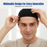 Arab Style Kufi Cap, Men's Breathable Knitted Prayer Hat, Adjustable