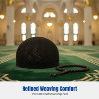 Arab Style Kufi Cap, Men's Breathable Knitted Prayer Hat, Adjustable