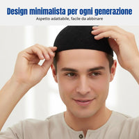 Arab Style Kufi Cap, Men's Breathable Knitted Prayer Hat, Adjustable
