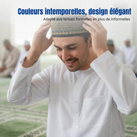 Cotton Embroidered Muslim Cap, Men's Ethnic Prayer Hat, Fine Intricacy