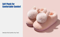 Women's Winter Plush Bunny House Shoes, Non-Slip, Warm Cartoon Indoor Slippers