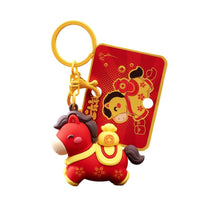 Horse Year Lucky Keychain, Zodiac Plush Charm, Creative Festive Gift