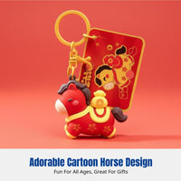 Horse Year Lucky Keychain, Zodiac Plush Charm, Creative Festive Gift
