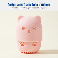 Makeup Sponge Storage Box, Tin Cylinder, Cat Ear, Dustproof, Multi-Style