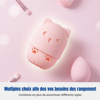 Makeup Sponge Storage Box, Tin Cylinder, Cat Ear, Dustproof, Multi-Style