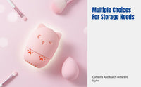 Makeup Sponge Storage Box, Tin Cylinder, Cat Ear, Dustproof, Multi-Style