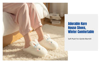 Cute Bunny Cotton House Slippers, Women, Soft Plush, Indoor, Anti-Slip, Winter Warmth