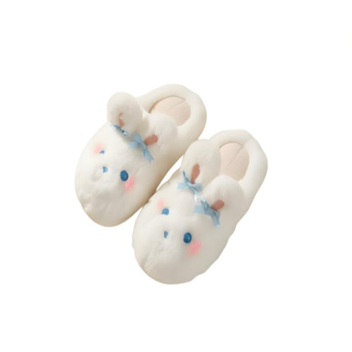 Cute Bunny Cotton House Slippers, Women, Soft Plush, Indoor, Anti-Slip, Winter Warmth