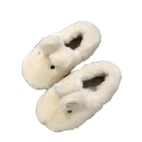 Women's Winter Indoor Slippers, Cute Bunny Plush, Thick Sole, Non-Slip, Warm, Full Heel Design