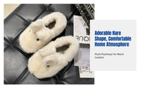 Women's Winter Indoor Slippers, Cute Bunny Plush, Thick Sole, Non-Slip, Warm, Full Heel Design