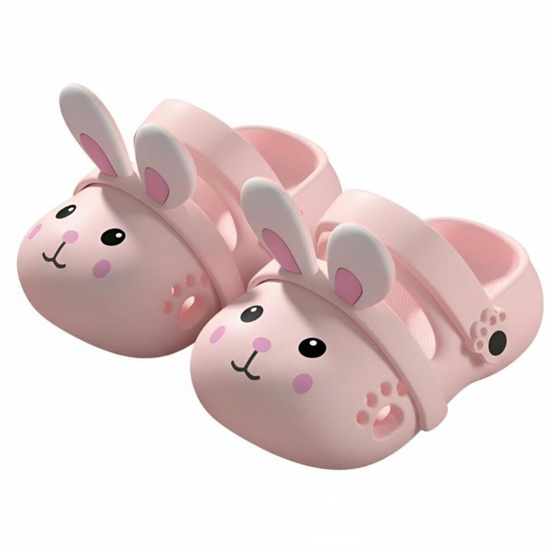 Cartoon Bunny Kids Clogs, Soft Foam Slip-Resistant Sandals, Breathable Summer Footwear for Girls, Toddlers