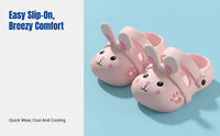 Cartoon Bunny Kids Clogs, Soft Foam Slip-Resistant Sandals, Breathable Summer Footwear for Girls, Toddlers