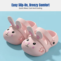 Cartoon Bunny Kids Clogs, Soft Foam Slip-Resistant Sandals, Breathable Summer Footwear for Girls, Toddlers