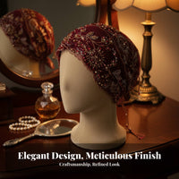 Tassel Fishtail Turban, Lace Headscarf Cap, Embroidered Head Cover, Hair Concealing, Muslim Women, Ethnic Trend
