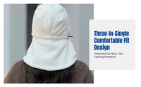 Winter Warm Balaclava Hat, Face Cover, Neck Scarf, Women's Cycling, Windproof, Cold Protection, Integrated Design