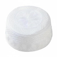 Men's Summer Embroidered Muslim Prayer Cap, Breathable Mesh Flat Cap, Traditional Islamic Headwear