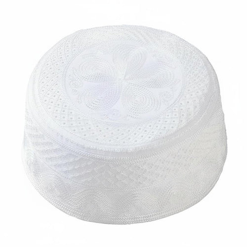 Men's Summer Embroidered Muslim Prayer Cap, Breathable Mesh Flat Cap, Traditional Islamic Headwear