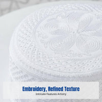 Men's Summer Embroidered Muslim Prayer Cap, Breathable Mesh Flat Cap, Traditional Islamic Headwear