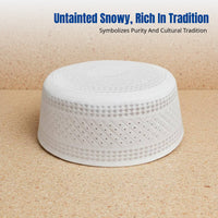 Hui Flat Top Hat, Large Men's Cap, Cream, Geometric Pattern, Relaxed Design