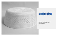 Hui Flat Top Hat, Large Men's Cap, Cream, Geometric Pattern, Relaxed Design