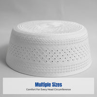 Hui Flat Top Hat, Large Men's Cap, Cream, Geometric Pattern, Relaxed Design