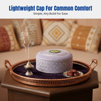 Men's Muslim Prayer Cap, Embroidered Cotton Round Hat, Hui Ethnic Style, Multiple Colors, Traditional Worship Headwear