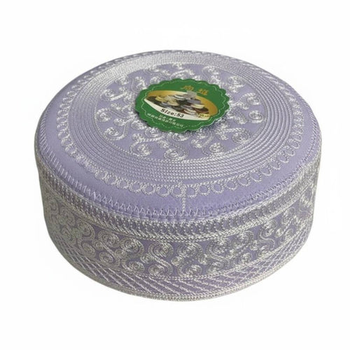 Men's Muslim Prayer Cap, Embroidered Cotton Round Hat, Hui Ethnic Style, Multiple Colors, Traditional Worship Headwear