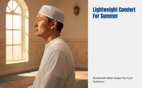 Summer Prayer Cap for Men, Mesh Flat Top, Breathable Muslim Ethnic, Saudi Inspired, New Design